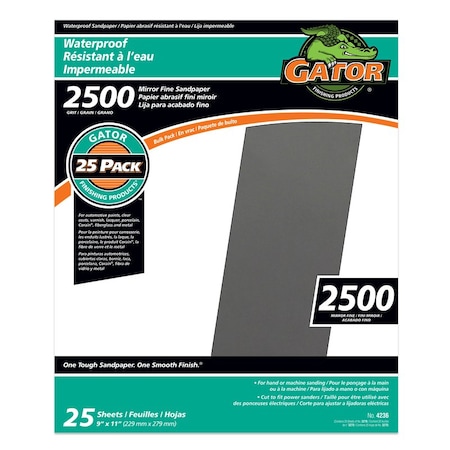 Gator Gator 11 in. L X 9 in. W 2500 Grit Silicon Carbide Waterproof Sandpaper 1 pk 3270